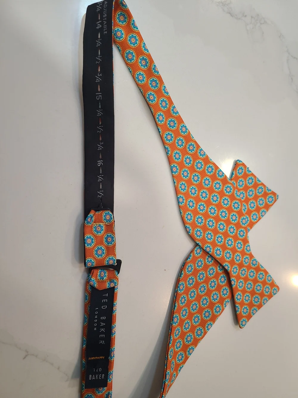 Ted Baker London Adjustable Length Orange Patterned Bow Tie